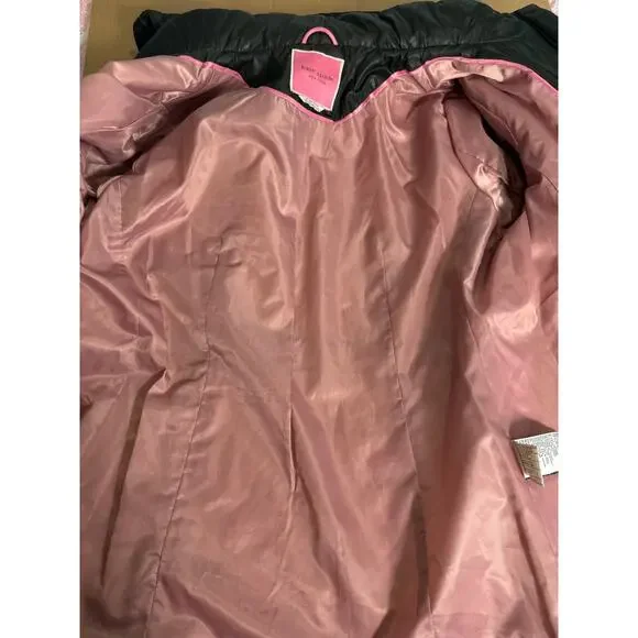KATE SPADE COAT XL BLACK QUILTED HOODED PUFFER ANORAK JACKET ZIPPER MINIMALIST - Picture 10 of 11